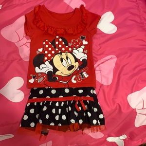 3T Minnie Mouse shirt and skirt